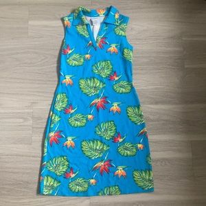 Fun Tropical V-Neck Dress - Small